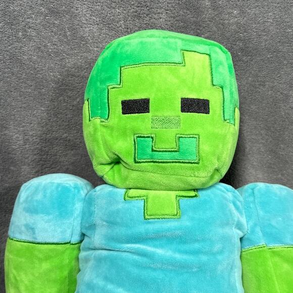 Official Minecraft Zombie Steve 13” Large Collectible Plush Toy Mojang Jinx - Picture 2 of 5